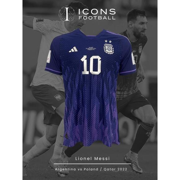 Medium Lionel Messi Argentina Vs Poland Qatar 2022 Player Version Jersey